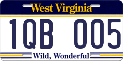 WV license plate 1QB005