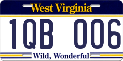 WV license plate 1QB006