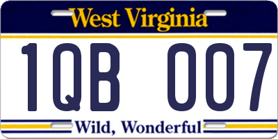 WV license plate 1QB007