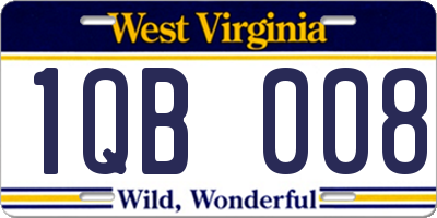 WV license plate 1QB008