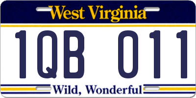 WV license plate 1QB011