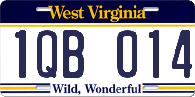 WV license plate 1QB014
