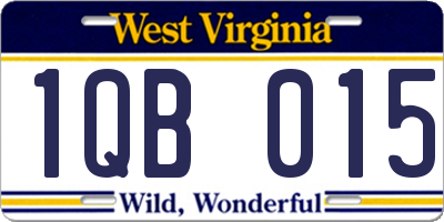 WV license plate 1QB015