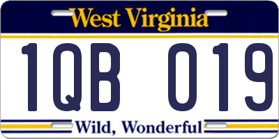 WV license plate 1QB019