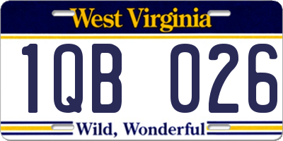 WV license plate 1QB026