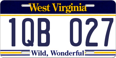 WV license plate 1QB027