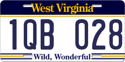WV license plate 1QB028