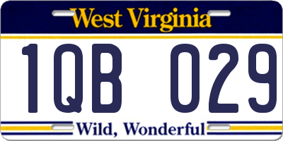 WV license plate 1QB029