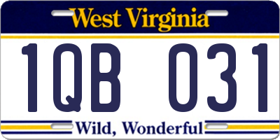 WV license plate 1QB031