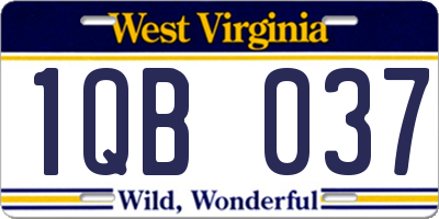 WV license plate 1QB037