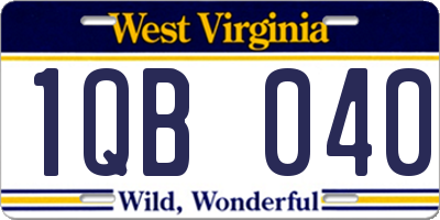 WV license plate 1QB040