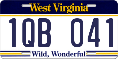 WV license plate 1QB041