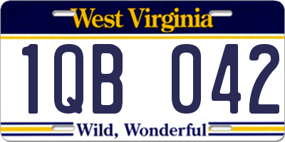 WV license plate 1QB042