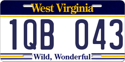 WV license plate 1QB043