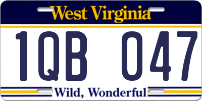 WV license plate 1QB047