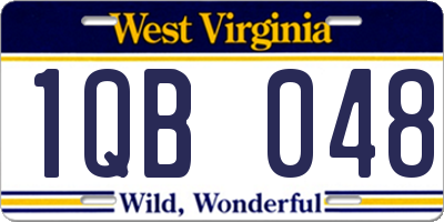 WV license plate 1QB048