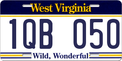 WV license plate 1QB050