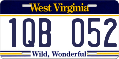 WV license plate 1QB052