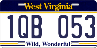 WV license plate 1QB053