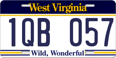 WV license plate 1QB057