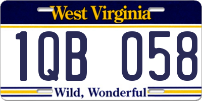 WV license plate 1QB058