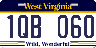 WV license plate 1QB060