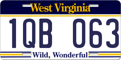 WV license plate 1QB063