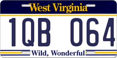 WV license plate 1QB064