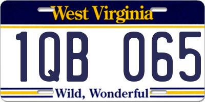 WV license plate 1QB065