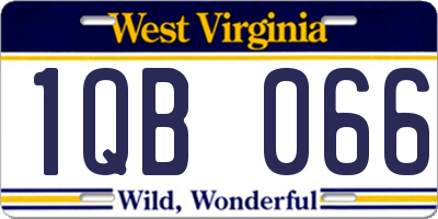WV license plate 1QB066