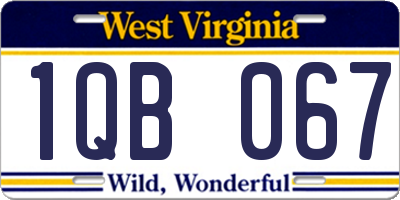 WV license plate 1QB067
