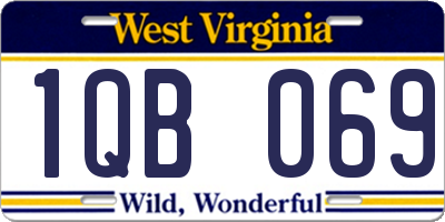 WV license plate 1QB069