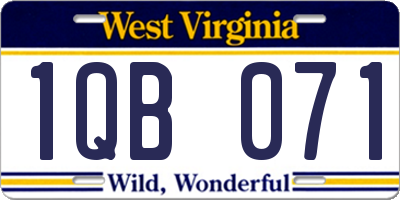 WV license plate 1QB071