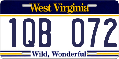 WV license plate 1QB072