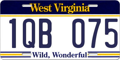 WV license plate 1QB075