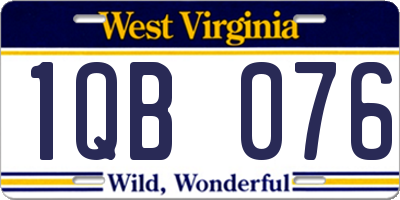 WV license plate 1QB076