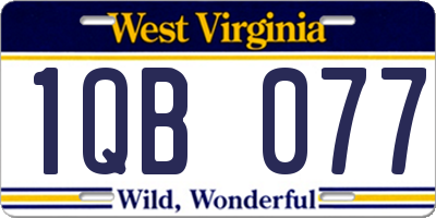 WV license plate 1QB077