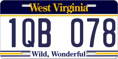 WV license plate 1QB078