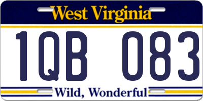 WV license plate 1QB083