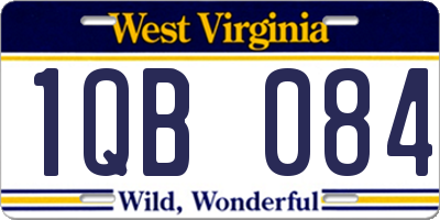 WV license plate 1QB084