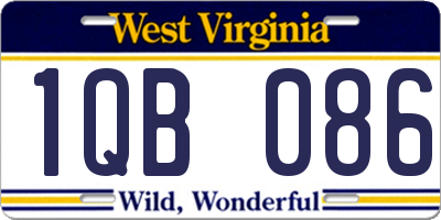WV license plate 1QB086
