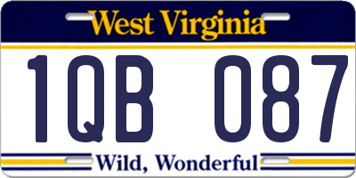 WV license plate 1QB087