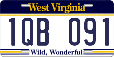 WV license plate 1QB091