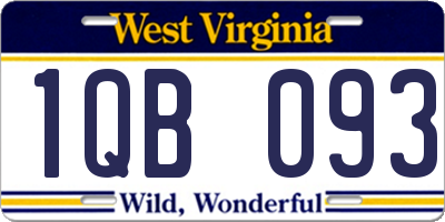 WV license plate 1QB093