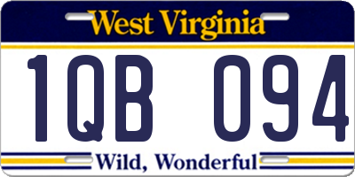 WV license plate 1QB094
