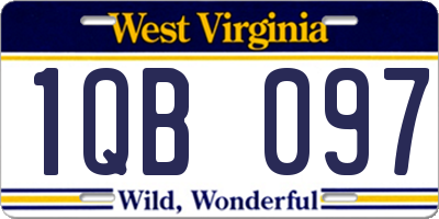 WV license plate 1QB097