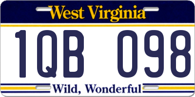 WV license plate 1QB098