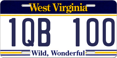WV license plate 1QB100