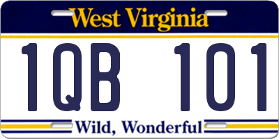 WV license plate 1QB101
