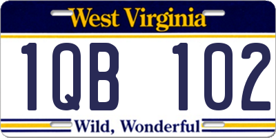 WV license plate 1QB102